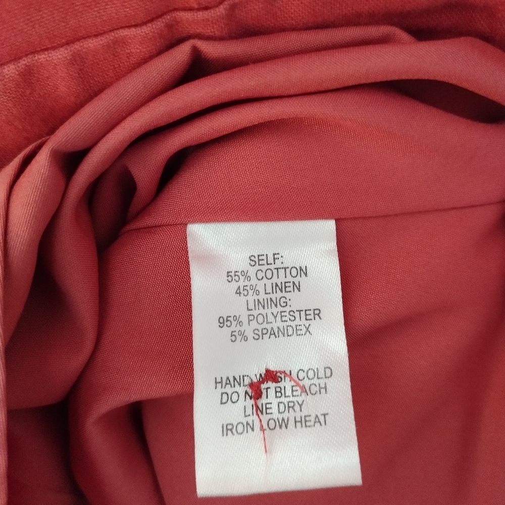 Lulus Linen Blend Terracotta Tie Back Side Button Mini Dress Size XS - Picture 6 of 12